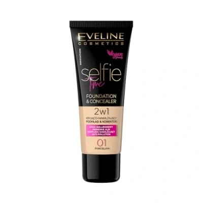 Image of Eveline Selfie Time Foundation Concealer Covering Moisturizing Skin No 03 Vanilla 30ml