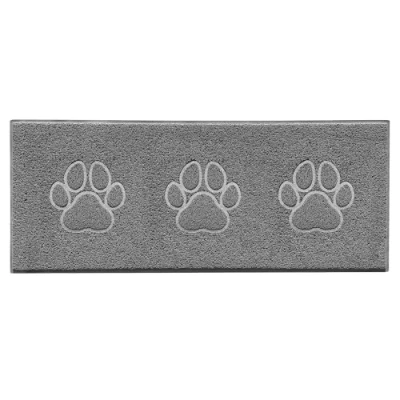 Image of Nicoman Triple Paw Embossed Shape Indoor Outdoor Dirt Trapper Door Mat Washable Barrier Heavy Duty Doormat (Watertight Rubber Back, Runner, Grey, 150 x 60cm)