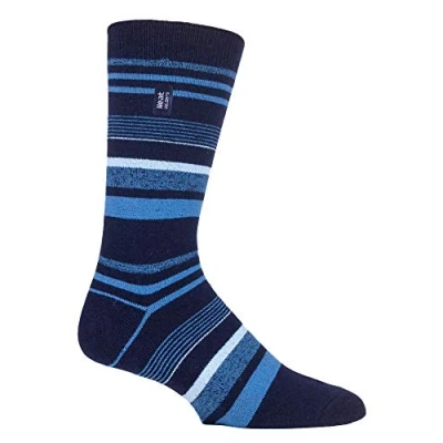 Image of HEAT HOLDERS Ultra Lite Mens Thin 1.0 TOG Winter Warm Lightweight Casual Thermal Dress Socks (6 11 uk, Goldcrest Navy)