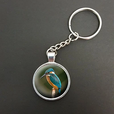 Image of Kingfisher Pendant On A Split Ring Keyring Ideal Birthday Gift N110