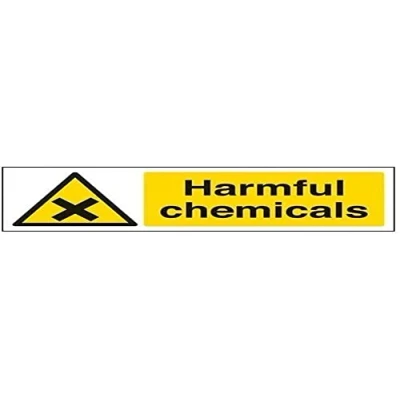 Image of VSafety Harmful Chemicals Warning Sign Landscape 300mm x 100mm 1mm Rigid Plastic