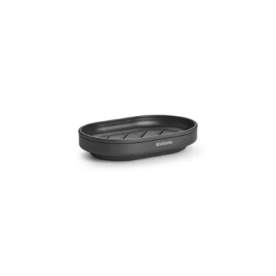 Image of Brabantia Mindset Soap Dish Non Slip Base Ribs Keep the High &amp; Dry Removable Inner Tray Corrosion Resistant Metal Bathroom Accessory Infinite Grey 12 x 8 cm