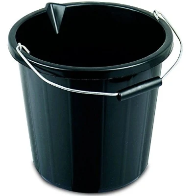 Image of VSL 15 Litre Black Builders Bucket Strong Water DIY Mixing Heavy Duty Pack of 10