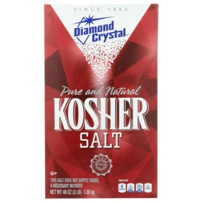 Image of Diamond Crystal, Pure and Natural Kosher Salt No additives, GMO 48oz, Pack of 3 Seasoning Control Salts