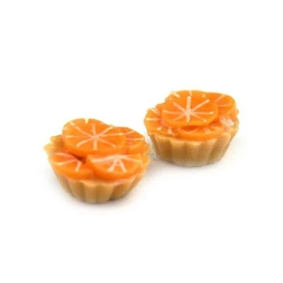 Image of MyTinyWorld 4 x Dolls House Miniature Loose Handmade Candied Orange Tarts