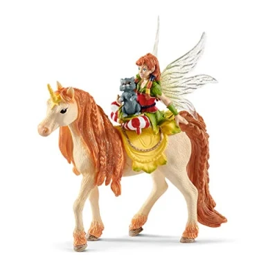Image of schleich 70567 bayala Fairy Marween Doll with Glitter Unicorn Figurine 3pc. Playset Featuring Magical and Figure for Fun Imaginative Gifts Girls Boys Age 5 12