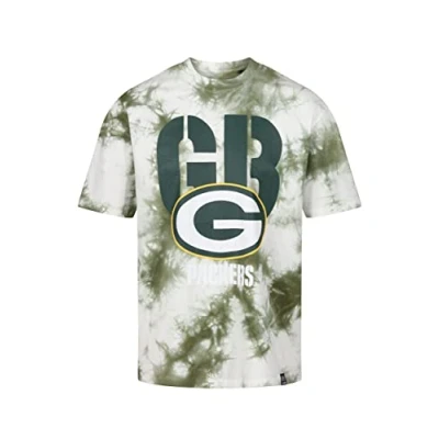 Image of Recovered Green Bay Packers NFL Tie Dye Relaxed Oversized T Shirt White