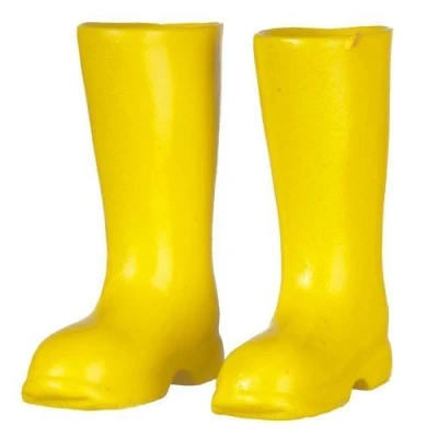 Image of Melody Jane Dolls House Yellow Wellington Boots Wellies 1:12 Garden Accessory