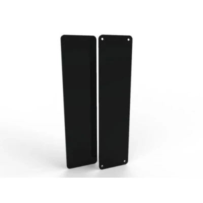 Image of Door Push Finger Plate Protector Acrylic Panel with Screw Holes (300x75mm, Translucent Black)