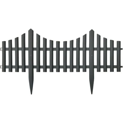Image of vidaXL Lawn Edgings 17 pcs Anthracite 10 m PP