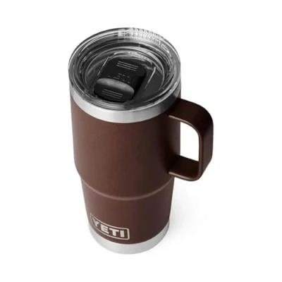 Image of YETI Rambler Travel Mug, Stainless Steel Vacuum Insulated Mug with Stronghold Lid, Wetlands Brown, 20 oz (591 ml)