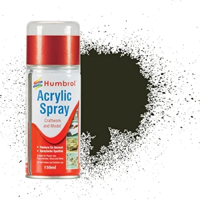 Image of Humbrol Modellers Spray Paint AD6053 No 53 Gun Metal 150ml Model Paints for Plastic Kits, Fast Drying Modelling Crafting Surfaces Including Plastic, Fabric, Glass, Wood &amp; Models