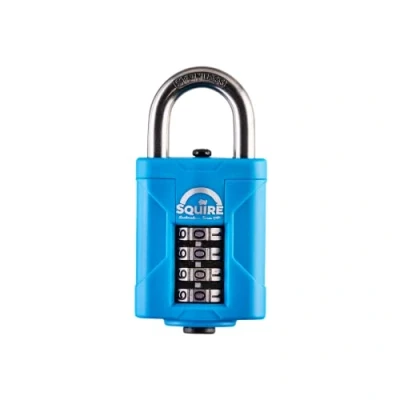 Image of Squire Heavy Duty Padlock (CP40S) Toughest Steel Shackle 4 Wheel Combination Stainless for Corrosion Resistance Weatherproof Lock Home, School &amp; Garage (Marine Blue, 40 mm)