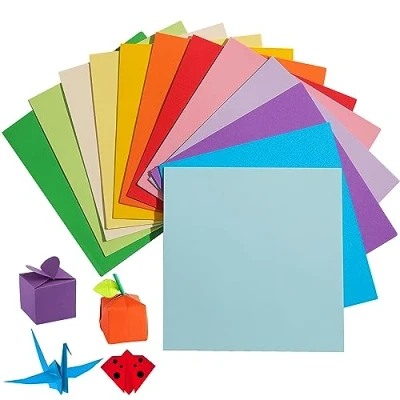 Image of Origami Paper 240 Sheets, 20 Bright Colors 6 Inch 80gsm Double Sided Square Folding for DIY School Arts Crafts Projects Children Adults