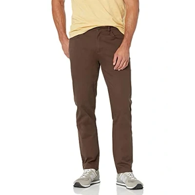Image of Amazon Essentials Men&#039;s Athletic Fit 5 Pocket Comfort Stretch Chino Trouser (Previously Goodthreads), Brown, 34W / 32L