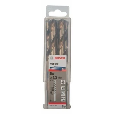 Image of Bosch 5x PRO Stainless Steel HSS Co Twist Drill Bit (for steel, Ø 13,00 mm, Professional Accessory Rotary Drill/Drivers)