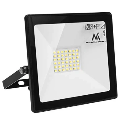 Image of Maclean MCE530 NW LED Floodlight Spotlight IP65 Waterproof Headlight Outdoor Lighting Light Slim (Neutral White 4000K, 30W)