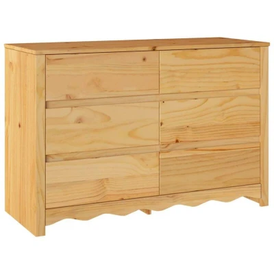 Image of vidaXL Chest of Drawers &quot;DRAMMEN&quot; 111x43x73,5 cm Solid Wood Pine