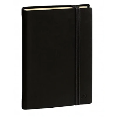 Image of QUO VADIS Collection: Silk Notebook 15 Lined with Elastic 10 x cm Black