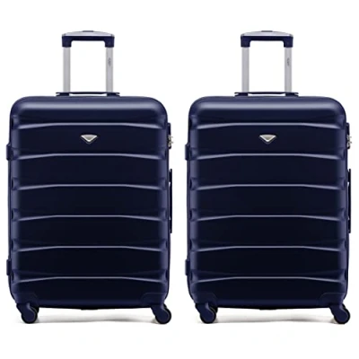 Image of Flight Knight Set of 2 Premium Suitcases Extra Stong Lightweight Luggage Hardcase with 4 Wheels &amp; Built in Lock (Set M+M)