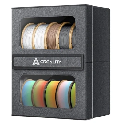 Image of Creality Official Filament Storage Box, 2 Tier Shelves, Metal Holder Rack for Filaments Organized, Moisture Proof and Dust Proof, 3D Printing Business, Office etc