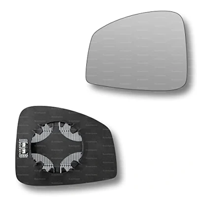 Image of Less4spares Replacement Wing Mirror Glass Left Compatible with Renault Grand Scenic 2009 2016 CLIP ON Passnager Near Side N/S Heated Convex