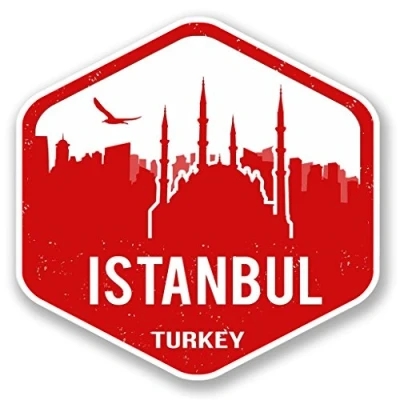 Image of 2 x 10cm/100mm Turkey Istanbul Vinyl SELF Adhesive Sticker Decal Laptop Travel Luggage Car Bike Sign Fun #5328