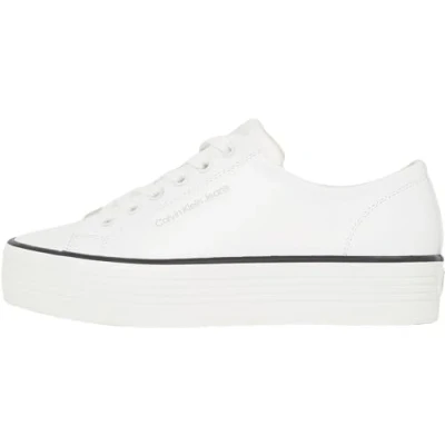 Image of Calvin Klein Jeans BOLD Trainers, Women&#039;s, Size: 4, Bright white/black Leather