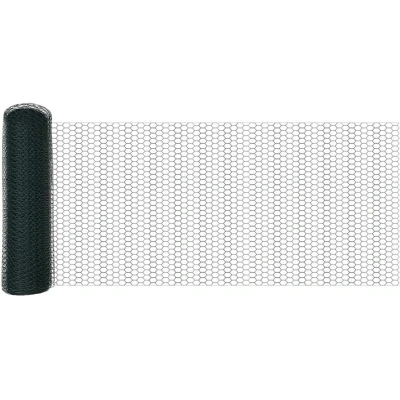 Image of vidaXL Hexagon Fence Green 0.4x10 m Steel