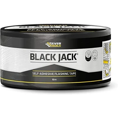 Image of Everbuild Black Jack Strong Self Adhesive Flashing Tape Natural Lead Look Finish 225mm x 10m