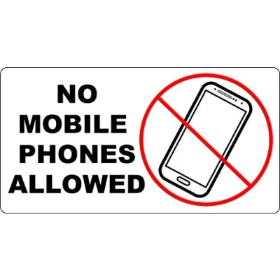 Image of Inga Metal Sign No Mobile Phones Allowed Decoration Props Plaque 8X12 inch