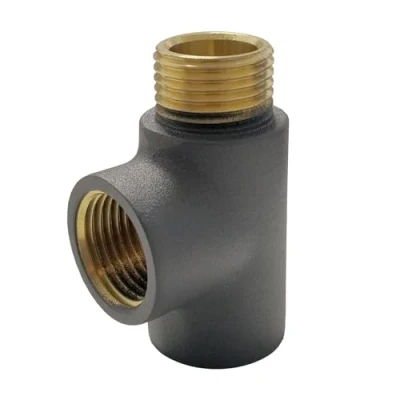 Image of T Piece for Towel Rails Heating Element Connector Dual Fuel Radiators (Anthracite Gray)