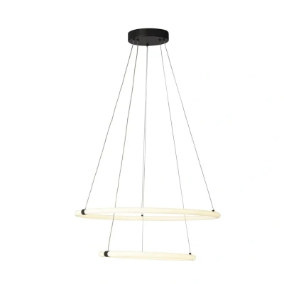 Image of Revolve 2 Light LED Ring Pendant, Matt Black 3000K