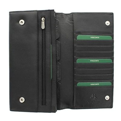 Image of VISCONTI Leather Travel Organiser Wallet RFID Blocking 1179 Black