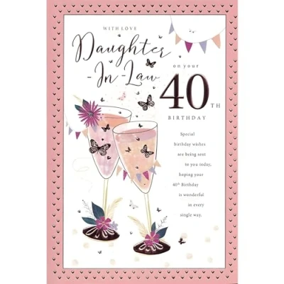 Image of Daughter in law 40th Birthday Card