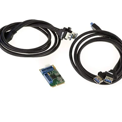 Image of KALEA INFORMATIQUE Mini PCI EXPRESS (MiniPCIE) 4 port USB 3.0 (USB3 5G) mPCIe card with NEC Chipset Cables included