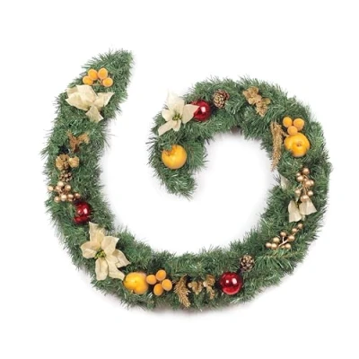 Image of Best Artificial 6ft/180cm Copper &amp; Bronze Decorated Christmas Garland,Gold Dusted Acorns for Fireplace, Bannister, Stairs (without lights)