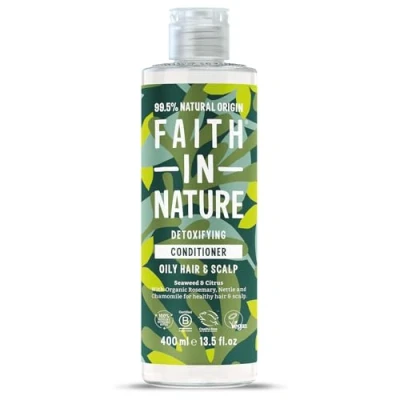 Image of Faith In Nature Natural Seaweed &amp; Citrus Conditioner, Detoxifying for Oily Hair Scalp, Vegan Cruelty Free, No SLS, Silicones or Parabens, 400ml