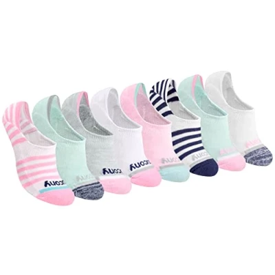 Image of Saucony Women&#039;s No Show Cushioned Invisible Liner Socks, Available in S l (8, 16, Fashion Assorted (8 Pairs), Small (Pack of 16)