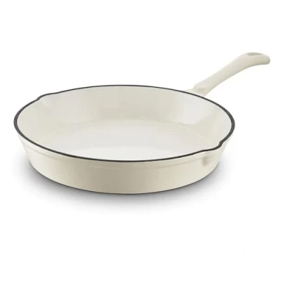 Image of Barbary &amp; Oak 26cm Cast Iron Round Frying Pan Camembert Cream