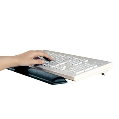 Image of Durable Desktop Wrist Support with Gel in Charcoal Colour 460 x 20 61mm Pack of 1 to Provide Comfort Whilst Working for Long Periods