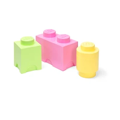 Image of Room Copenhagen LEGO Storage Brick Multipack S, Stackable Boxes, Set of 3 pcs, Desk Storage, Organizer, Toy Box, Home Decor, Pastel