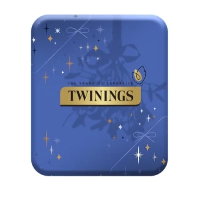 Image of Twinings Festive Limited Edition Pocket Tea Tin 4 Envelopes Stocking Filler, Secret Santa, Christmas Gifts &amp; Travel Size Premium Selection under £10