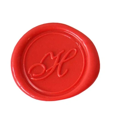 Image of Herbin 40308T Modern English Handwriting brass disc for sealing wax, letter H