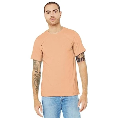 Image of Bella Canvas Adults Unisex Heather CVC T Shirt (L) (Heather Peach)
