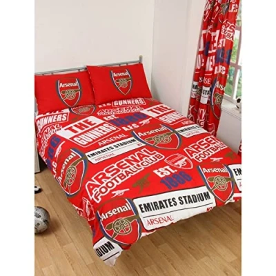 Image of Arsenal Official Double Duvet Cover Set Patch Red