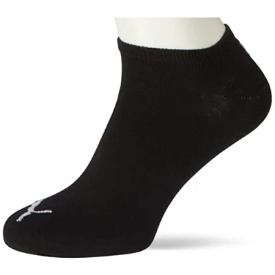 Image of Puma Unisex Sneaker Plain 6 PACK Sports socks, Size: 12 14, Black