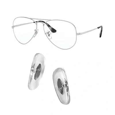 Image of HiCycle2 Replacement Nose Pads suit for Aviator RB3025 RB3539 RB3026 RB3447 RB4263 RB3548 RB3716 RB3816 RB3548N Sunglasses Repair Kits Clip on,Bonus cloth (14mm, Clear)
