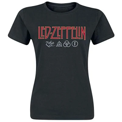Image of Led Zeppelin Logo &amp; Symbols T Shirt Black L