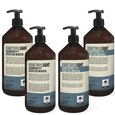 Image of Eight Triple Dead Sea Mineral Hair Care Set 2x Shampoo &amp; Conditioner 1 Litre